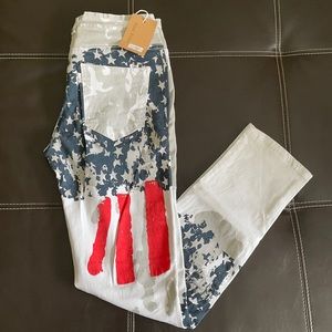 DANT BULUN Skinny Jeans, Size 34, Color Blue,Red